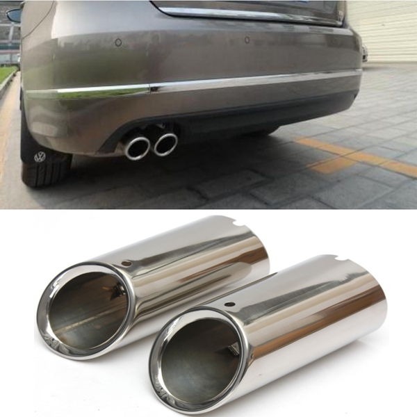 2X Stainless Steel Exhaust Muffler Tip Trim Tail Pipe for VW SCIROCCO MK3 09-14