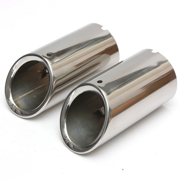 2X Stainless Steel Exhaust Muffler Tip Trim Tail Pipe for VW SCIROCCO MK3 09-14