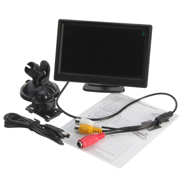 Car Rear Rearview Monitor Suction Stand Reverse Backup Camera TFT-LCD 5 Inch 
