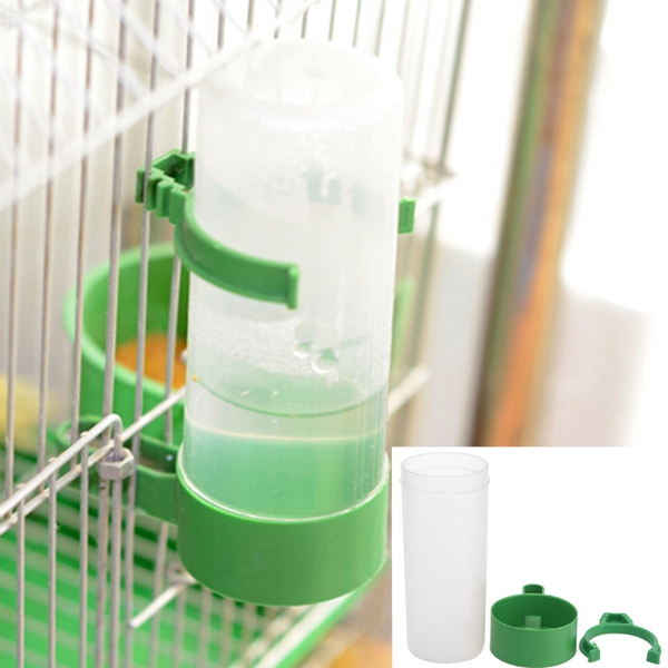 Alimentador de bebedero para pájaros de loro de plástico con clip para aviary Budgie Cockatiel
