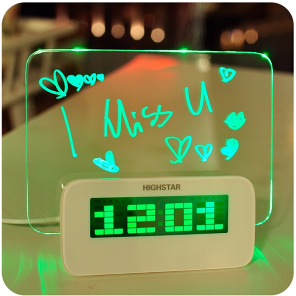 Fluorescent Message Board Alarm Clock