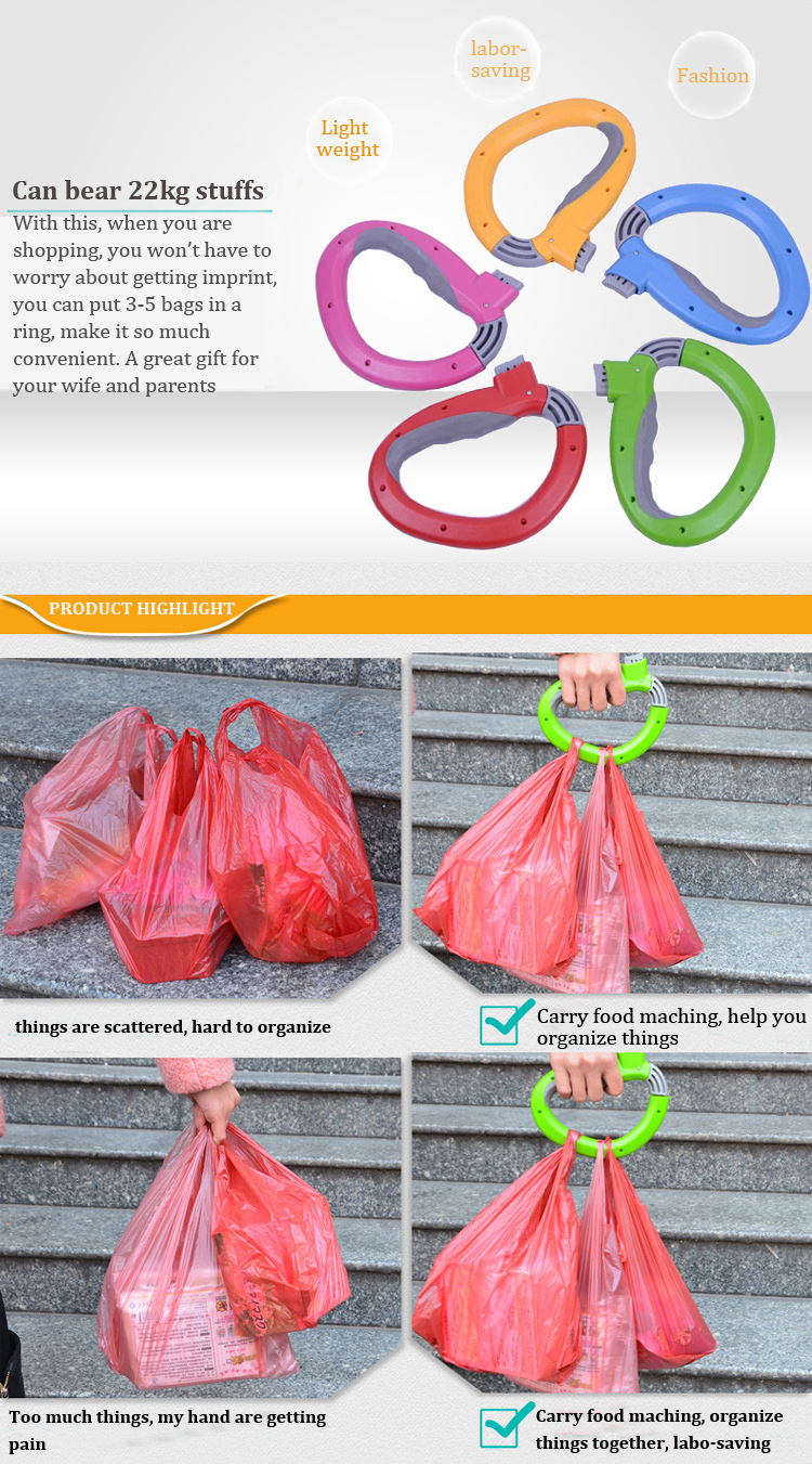 Shopping Grocery Bag Grip Labor-saving Bag Holder Carry Food Machine Handle