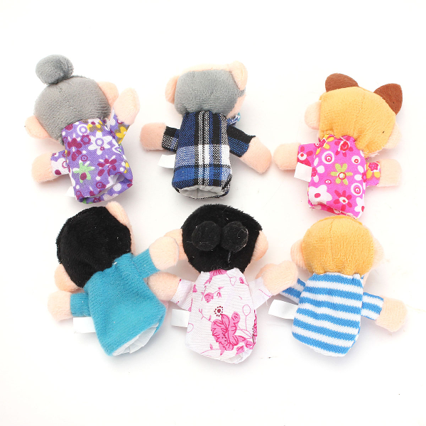 6 Pcs Finger Puppets Plush Cloth Toy Baby Bed Stories Helper Doll