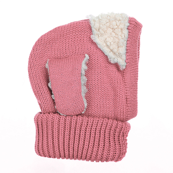 Baby Children Dog Shape Wool Cap Hooded Scarf Earflap Hat