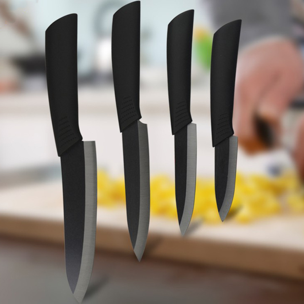 4 Pieces Black Blade Ceramic Knife Set Chef Kitchen Knives