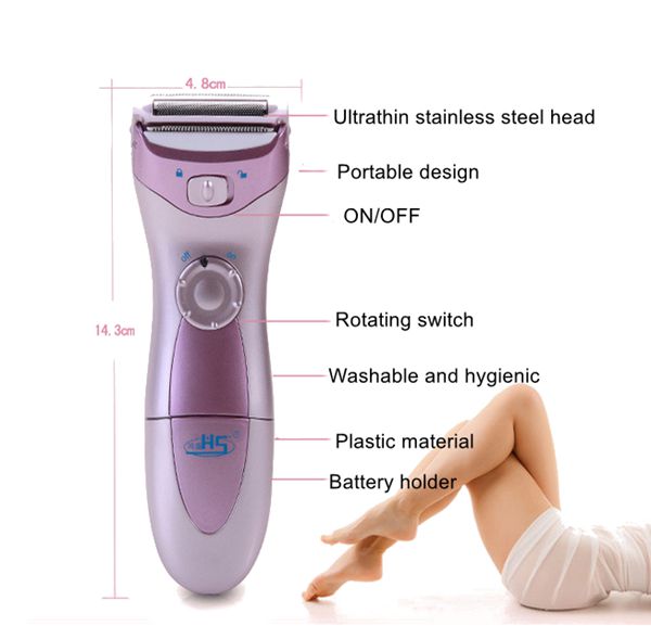 Washable Cordless Wet Dry Lady Body Shaver Hair Remover 