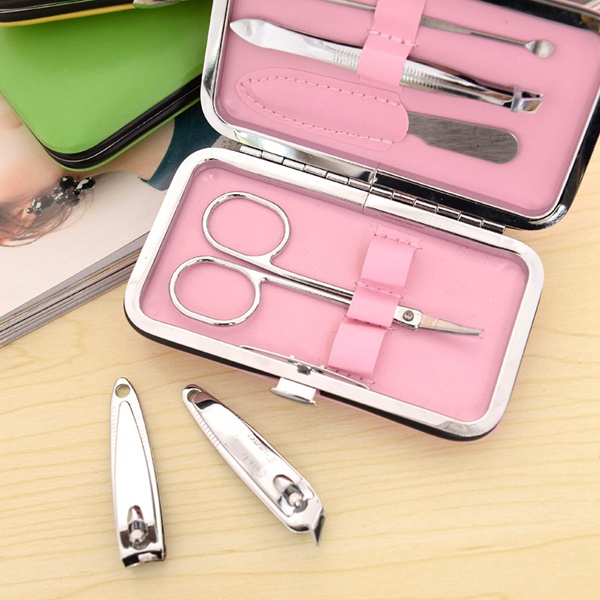 7 in 1 Stainless Steel Manicure Pedicure Ear Pick Nail Clipper File Set