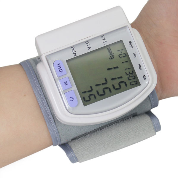 LCD Digital Sphygmomanometer Blood Pressure Monitor Heart Beat Meter
