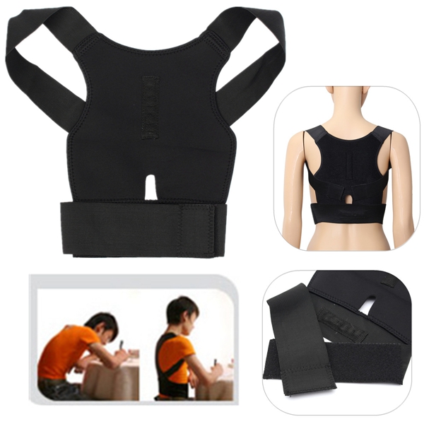 Back Support Belt Lumbar Shoulder Posture Straighten Brace