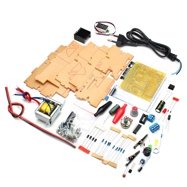 Geekcreit® EU Plug 220V DIY LM317 Adjustable Voltage Power Supply Module Kit With Case 12