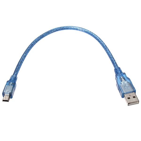 10pcs 30CM Blue Male USB 2.0A To Mini Male USB B Cable For Arduino 7