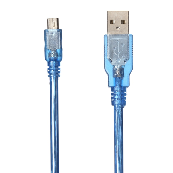 10pcs 30CM Blue Male USB 2.0A To Mini Male USB B Cable For Arduino 6
