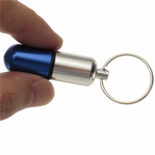 Waterproof Aluminum Pill Holder Keychain