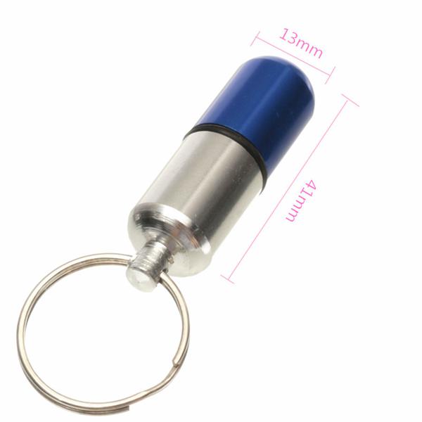 Waterproof Aluminum Pill Holder Keychain