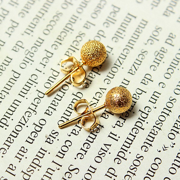 14K Gold Plated Globular Ball Earrings