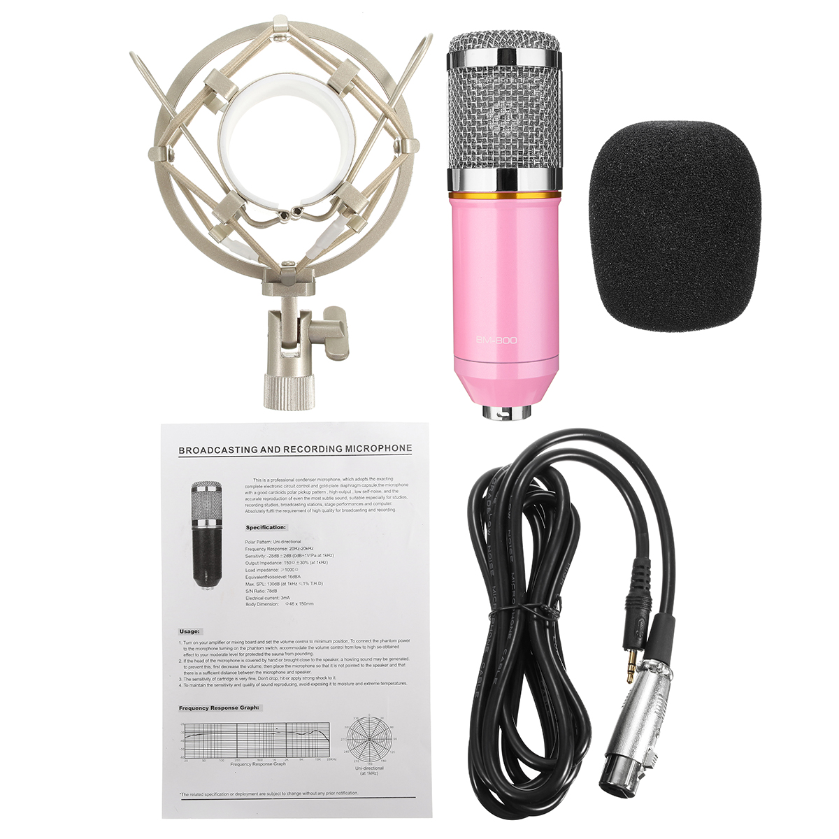 BM800 Studio Condenser Microphone Deskt Pro Audio Sound Pickup Recording Mic - Photo: 6