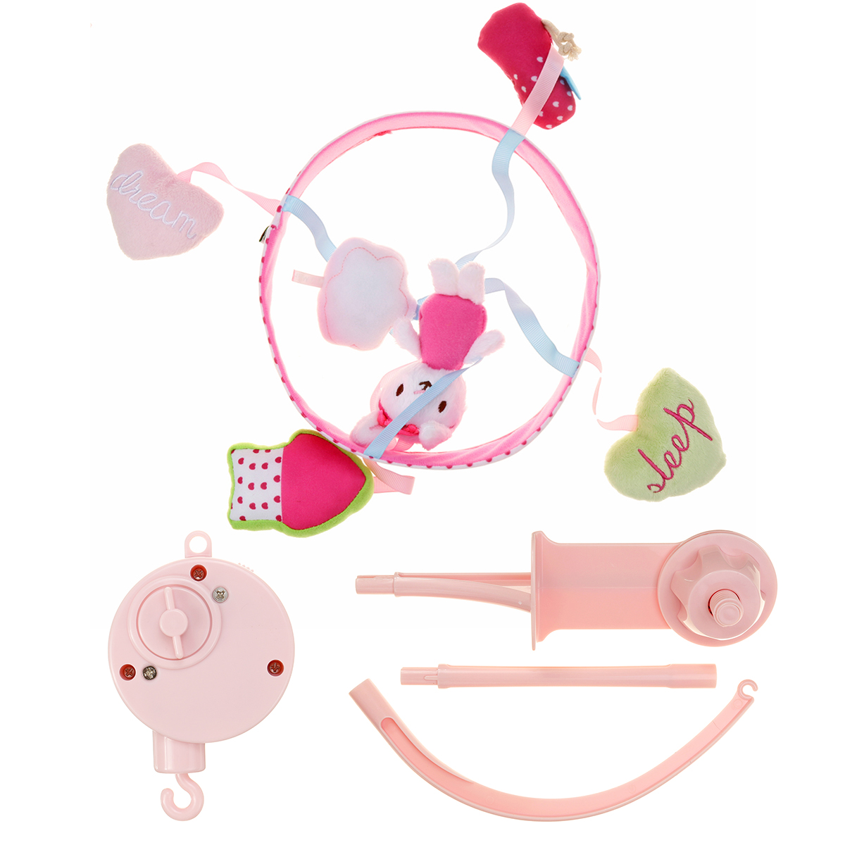 Cute Pink Music Rotating Bed Bell Baby Accompany Sleep To Appease Emotions Baby Educational Toys - Photo: 6