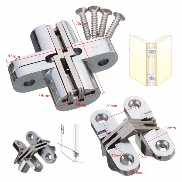 Hidden Hinge Stainless Steel Invisible Hinges (2)