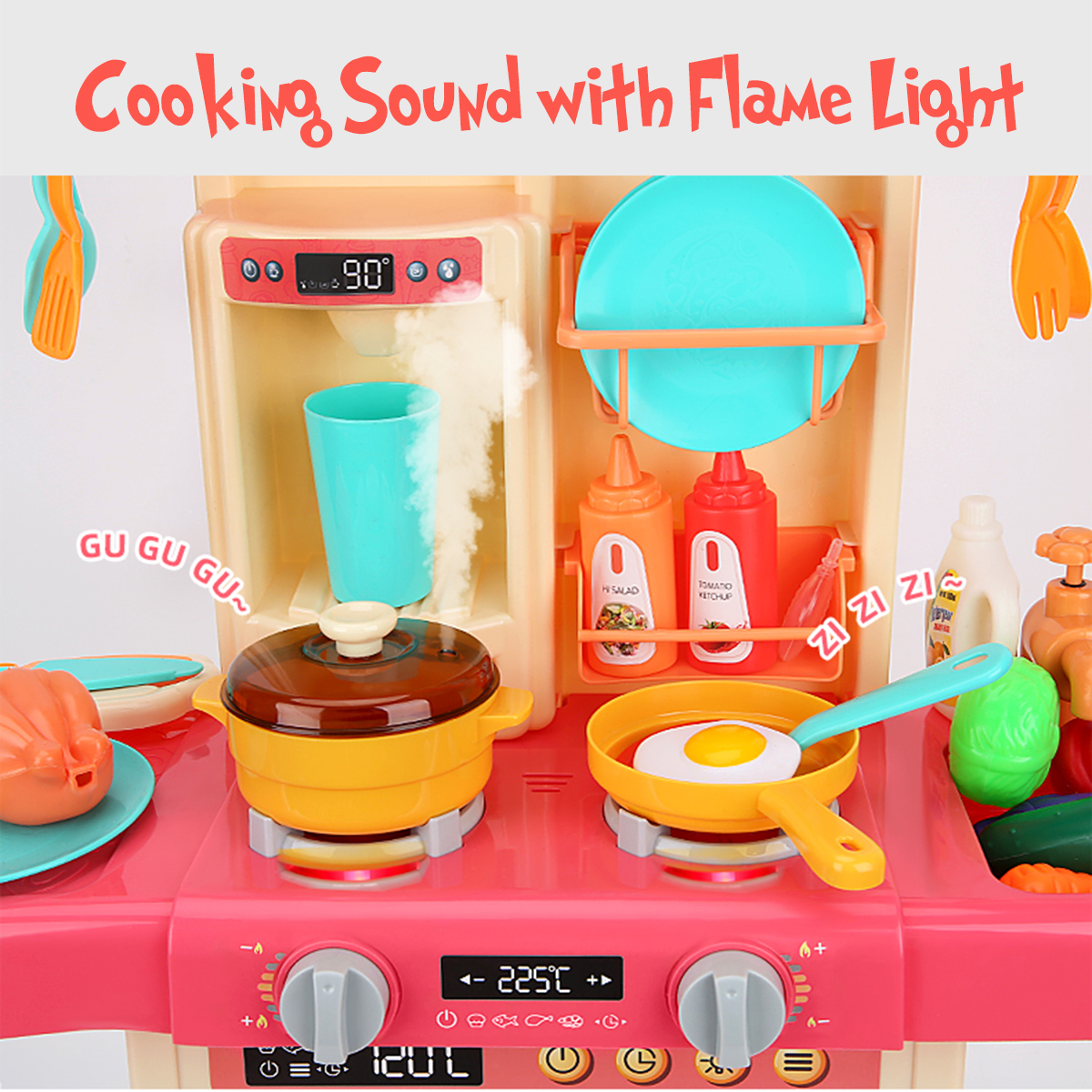 Children Play House Spray Kitchen Toy Set Sound And Light Water Simulation Cooking Utensils Early Education Puzzle Toys - Photo: 6