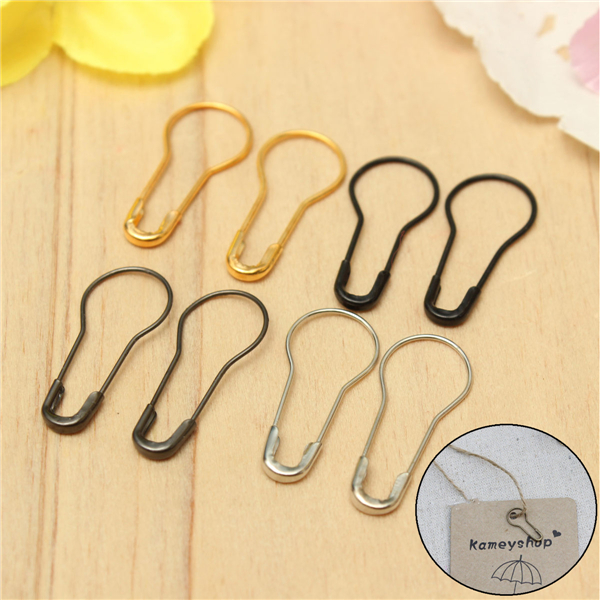 500PCS 0.8'' Small Metal Gourd Pear Shaped Safety Pins Wire Pins Craft Bulb Pin Clothing Tag Pins Calabash Pin Bead Needle Pins for DIY Craft Sewing Making Home Accessories Black