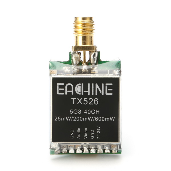 Eachine TX526 5.8G 40CH 25MW/200MW/600MW Switchable AV Wireless FPV Transmitter RP-SMA Female