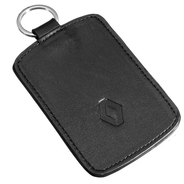 Black Leather Car Key Cover Case Wallet Holder Shell for Renault Clio Scenic Megane Duster Sandero Captur Twingo 