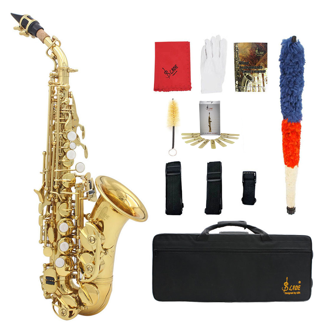Slade Saxophone Alto Instrument E Fall Saxophone for Beginner with Cleaning Accessories - Photo: 8