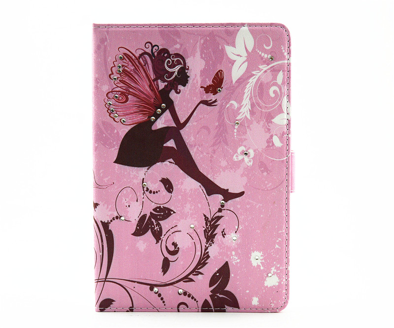 Folding Fairy Luxury Bling Diamond Printed Leather Case Cover  For Apple iPad mini 4