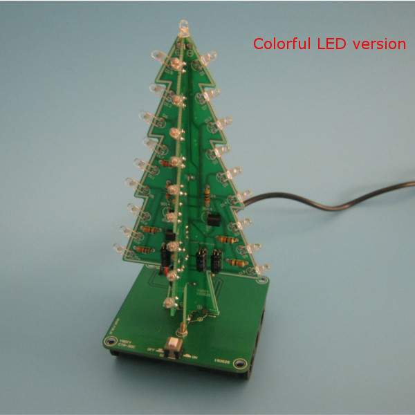 5Pcs Geekcreit® DIY Christmas Tree LED Flash Kit 3D Electronic Learning Kit 8