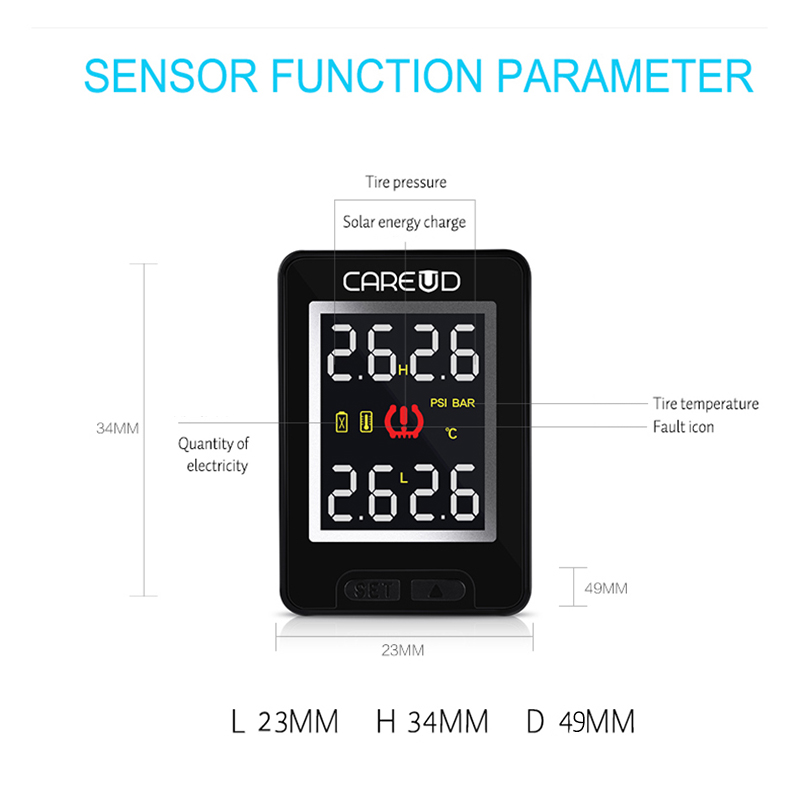 U912 Car Tire Pressure Monitor System 4 Built-in Sensor for Toyota Mazda
