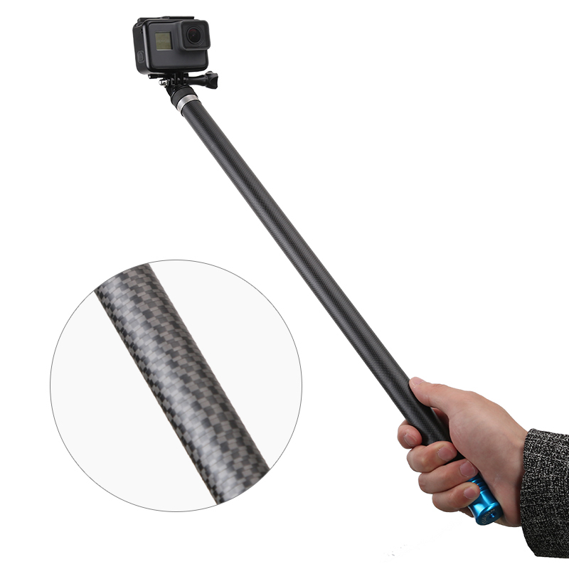 TELESIN 56cm-270cm 2.7m Adjustable Selfie Stick Carbon Fiber Extension Rod for Action Cameras Gimbals - Photo: 5
