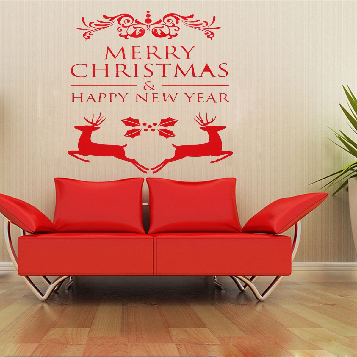 Merry Christmas Elk Wall Window Sticker Removable Christmas Wall Sticker Home Decoration