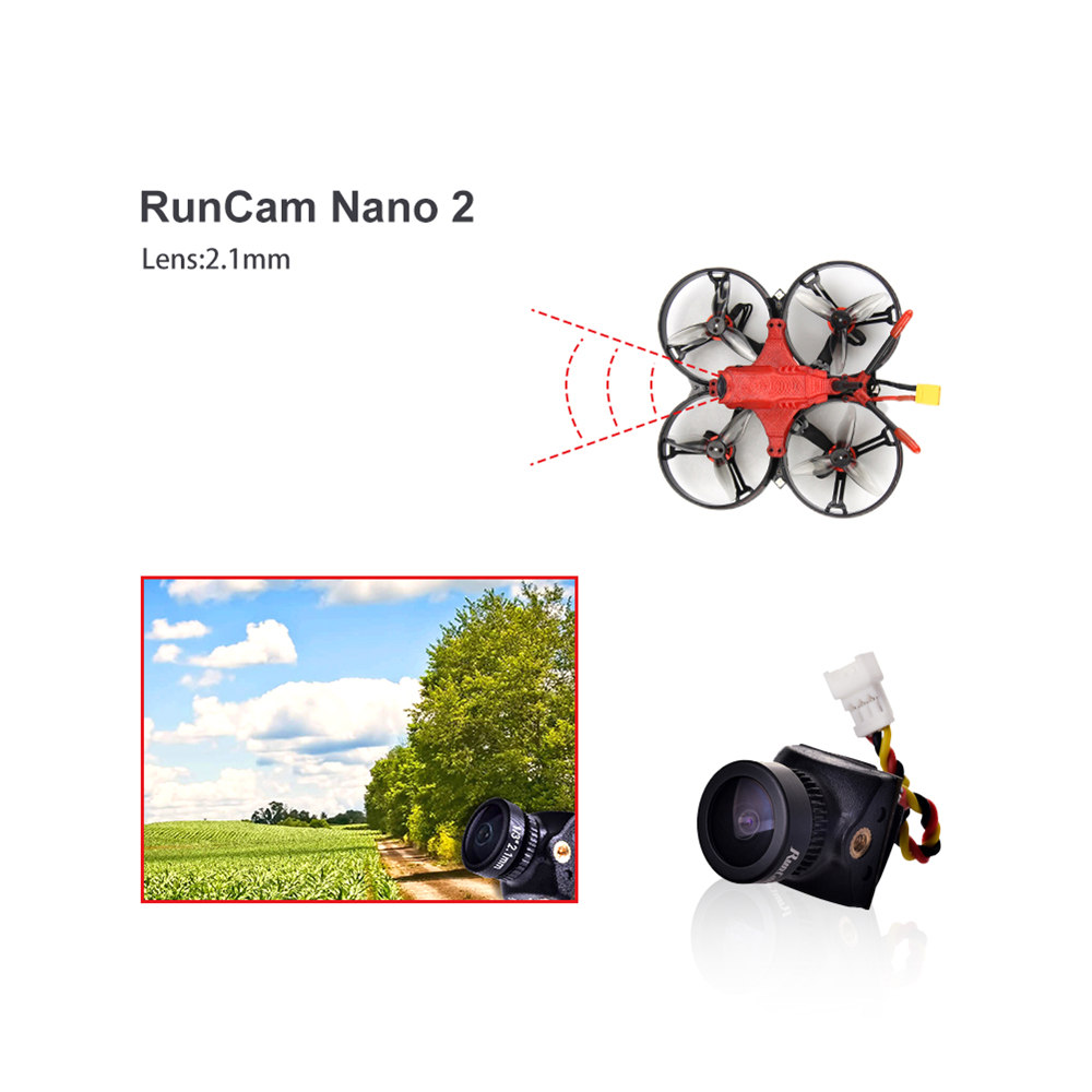 HGLRC MotoWhoop 85mm F4 3S 2 Inch FPV Racing Drone w/ 13A ESC 25-400mW VTX RunCam Nano 2 Camera PNP BNF - Photo: 6