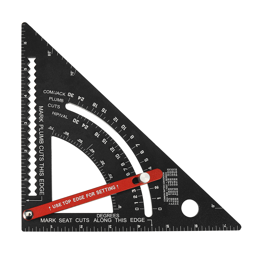 6 Inch Folding Triangle Ruler Carpenter Speed Square Layout Tool Precision Goniometer Multi-angle Measurement Aluminium Alloy Multifunctional Woodworking Tools 