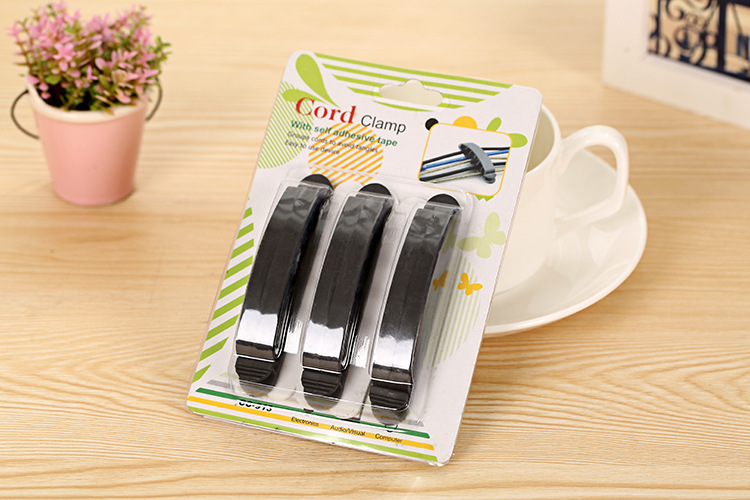 3Pcs/Set Plastic Cord Wire Line Organizer Clips Line USB Charger Cable Holder Desk Tidy Organiser
