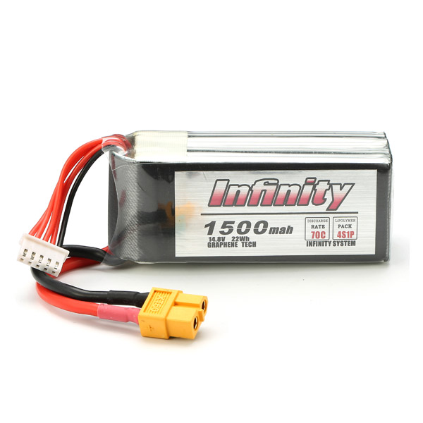 Infinity 4S 14.8V 1500mAh 70C Graphene LiPo Battery XT60
