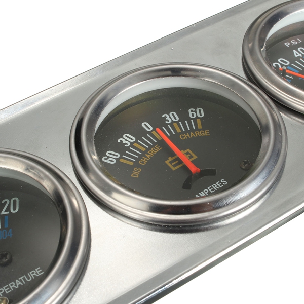 Car Auto Meter Trio Ammeter Water Temp Oil Pressure Gauge Mechanical Sliver