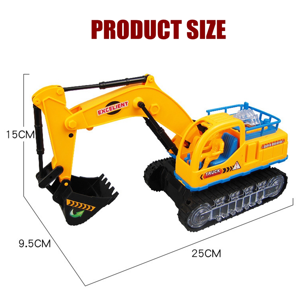Electric Engineering Excavator Plastic Diecast Model Toy with RGB Light and Music for Kids Gift - Photo: 10