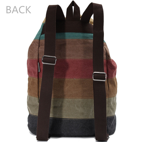 Back Of Stripe Canvas Backpack