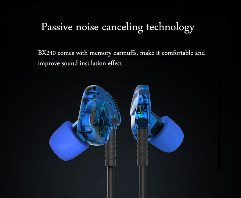 PLEXTONE BX240 Sport Waterproof IPX5 Passive Noise-Cancelling Wireless Bluetooth Headphones Earphone