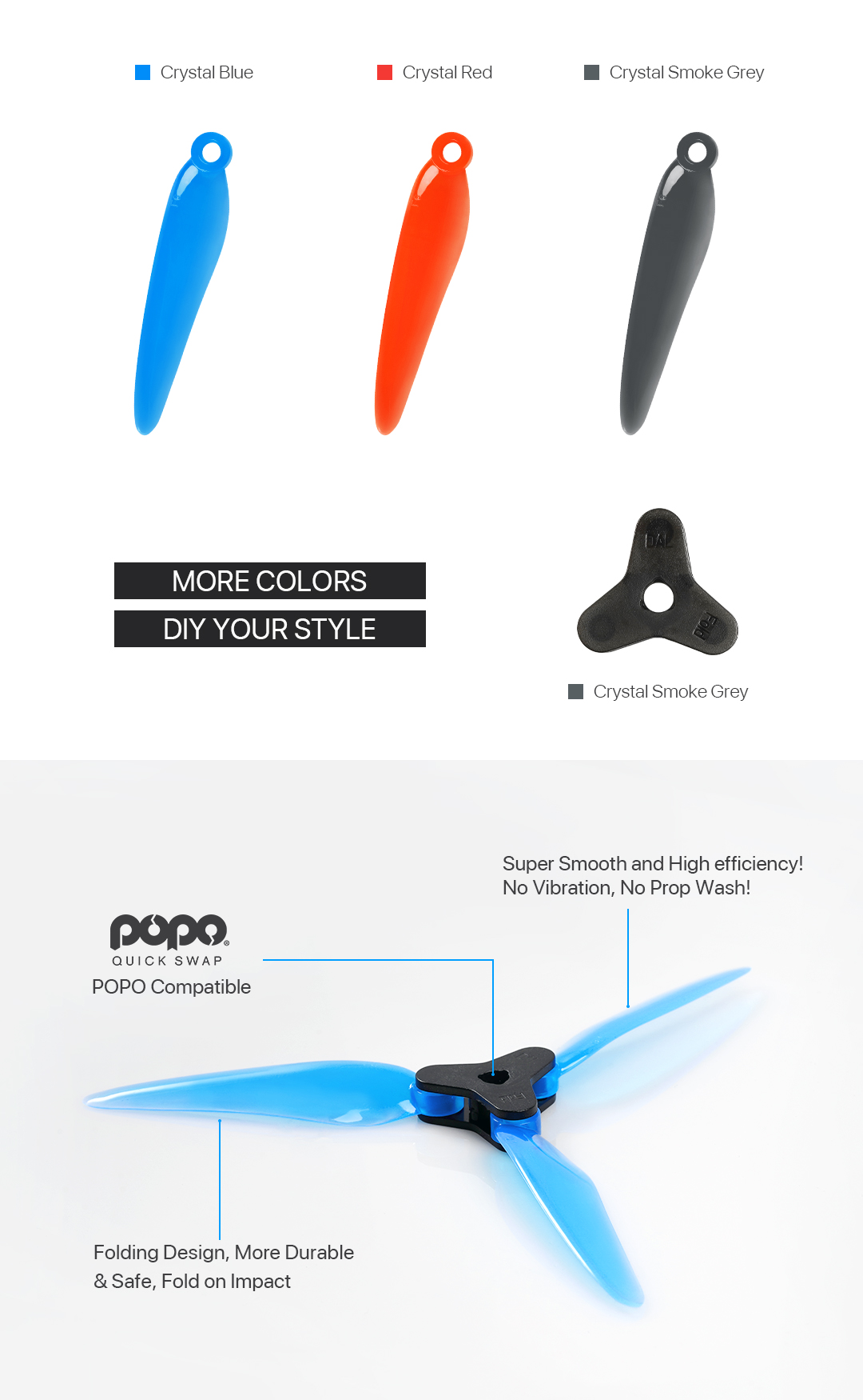 Dalprop Fold F6 6" Folding Propeller DIY Smooth Props Long Range Compatible POPO for FPV Racing RC Drone - Photo: 2