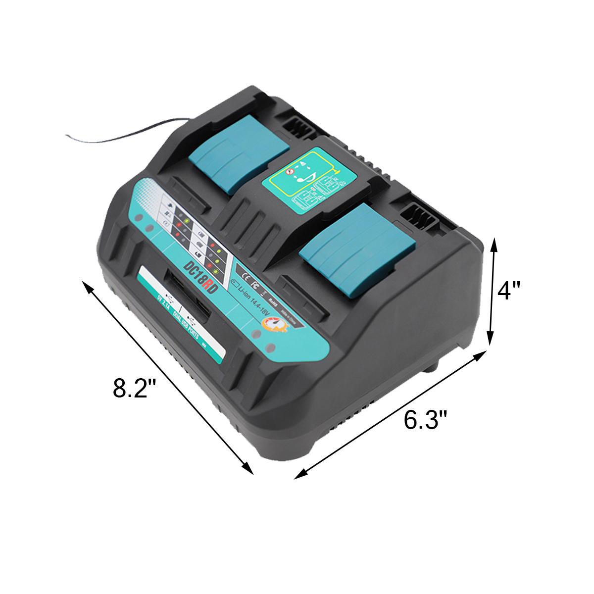 For Makita Replacement DC18RD Dual Port 14.4-18V Rapid Battery Charger 2 USB USA