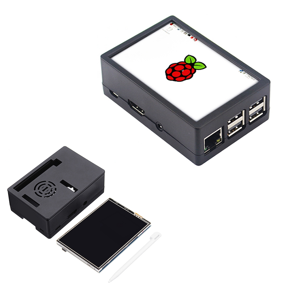 3.5 inch TFT LCD Touch Screen + Protective Case + Heatsink+ Touch Pen Kit For Raspberry Pi 3/2/3 Model B/3 Model B+ 12