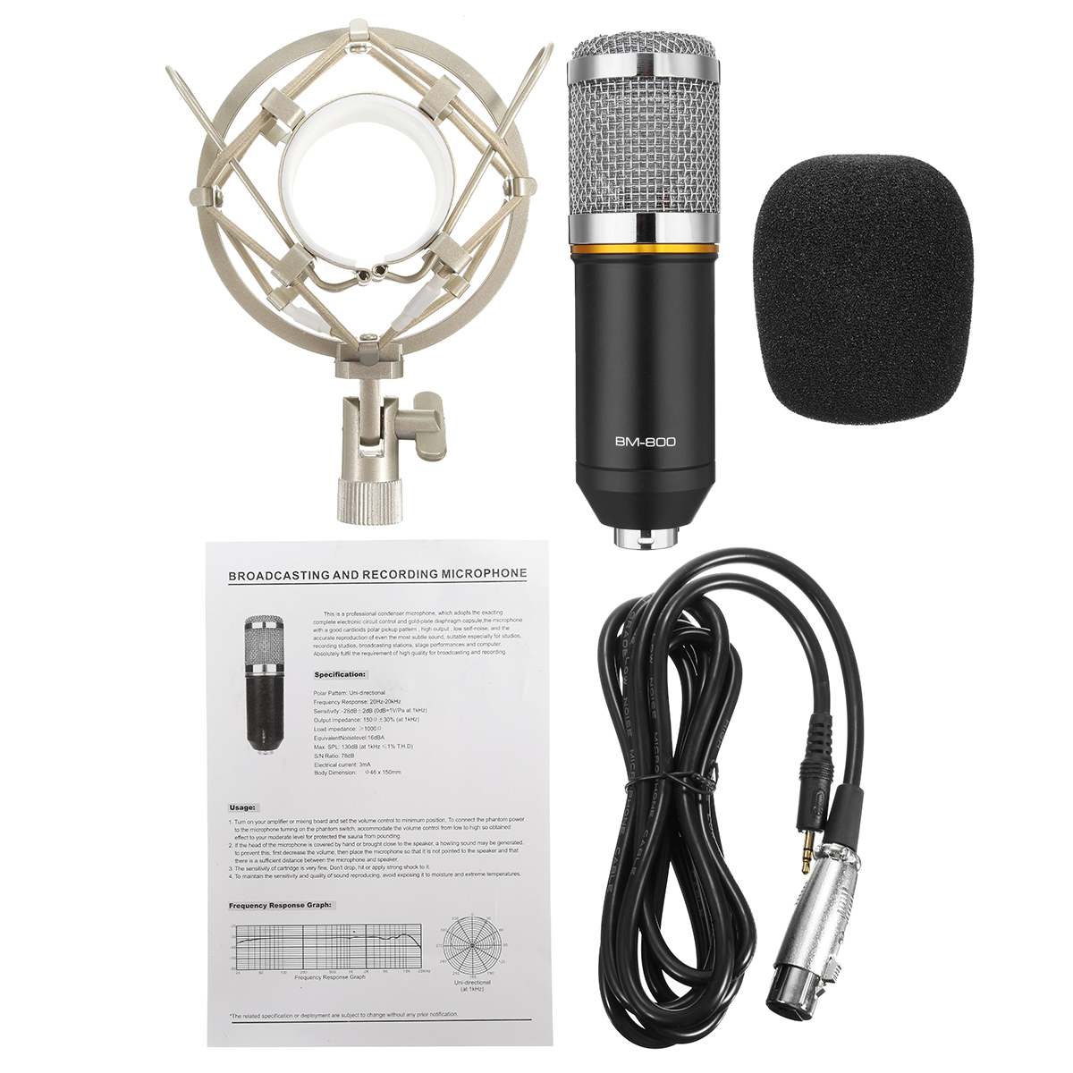 BM800 Studio Condenser Microphone Deskt Pro Audio Sound Pickup Recording Mic - Photo: 7