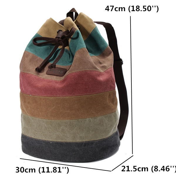 Size Of Stripe Canvas Backpack