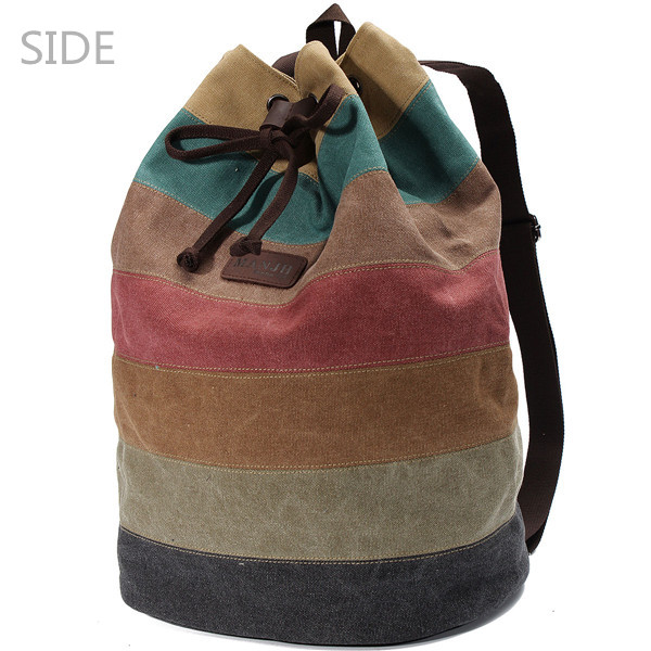 Side Of Stripe Canvas Backpack