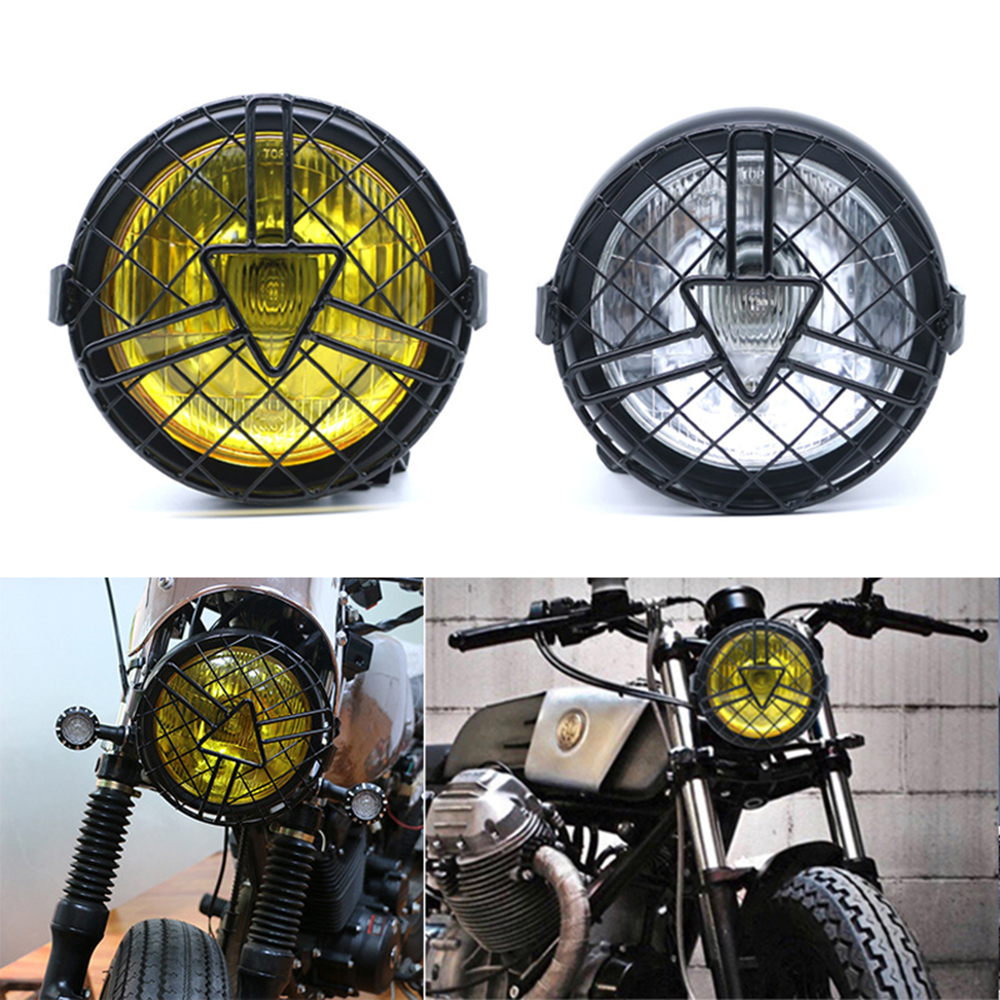 Retro Motorcycle Universal 5.75inch Headlight Grill Round Cover 