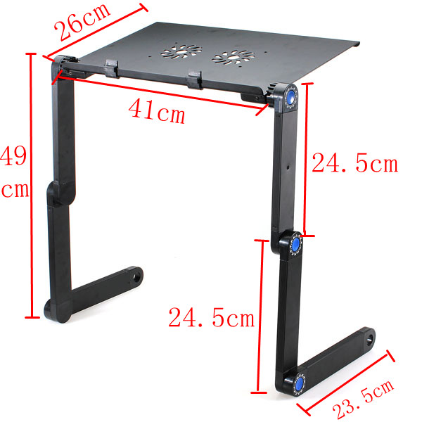 360 Folding Laptop Desk Computer Table 2 Holes Cooling Notebook Table with Mouse Pad Laptop Stand 15