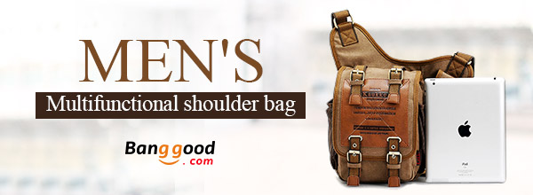 Up To 50% OFF+Extra 8% OFF For Mens Retro Canvas Travel Shoulder Bags Messenger Bag by HongKong BangGood network Ltd.
