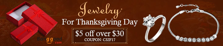 $5 OFF $30 On Thanksgiving Day Jewelry by HongKong BangGood network Ltd.